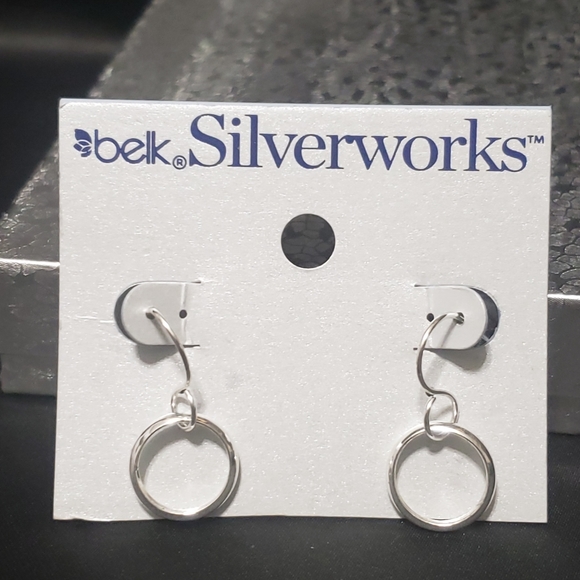 BelkSilverworks Silver Plated O Drop Earrings NWT - Picture 2 of 7